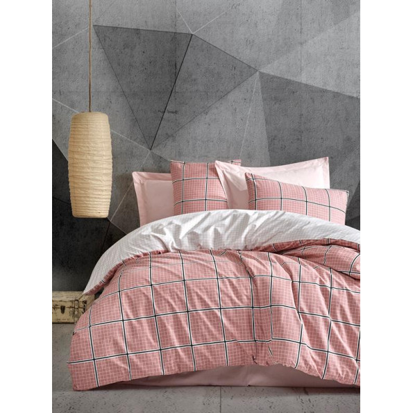 Комплект постельного белья Cotton Box Minimal Ronny Pembe 200x220