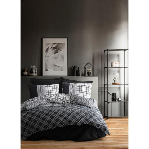 Комплект постільної білизни Cotton box Masculine Carlos Siyah 200x220