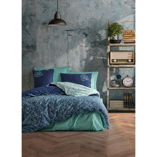Комплект постільної білизни Cotton box Masculine Cadee Mint 200x220