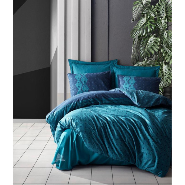 Комплект постільної білизни Cotton box Dark Amari Petrol 200x220