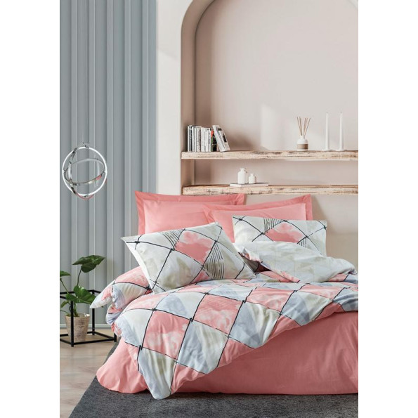Комплект постільної білизни Cotton box Tetragon Pembe 200x220