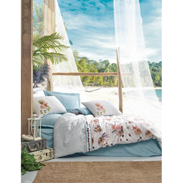 Комплект постільної білизни Cotton box Pebbly Mavi 200x220
