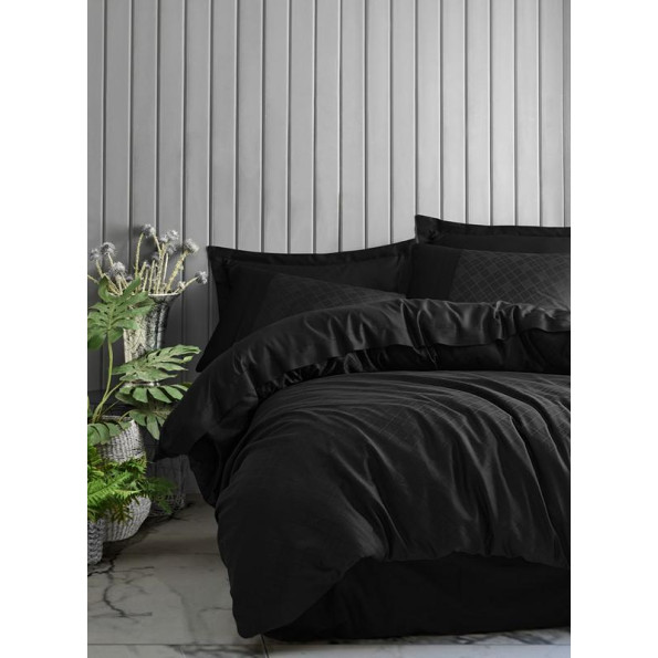 Комплект постельного белья Cotton Box Jakarli Dama Siyah 200x220