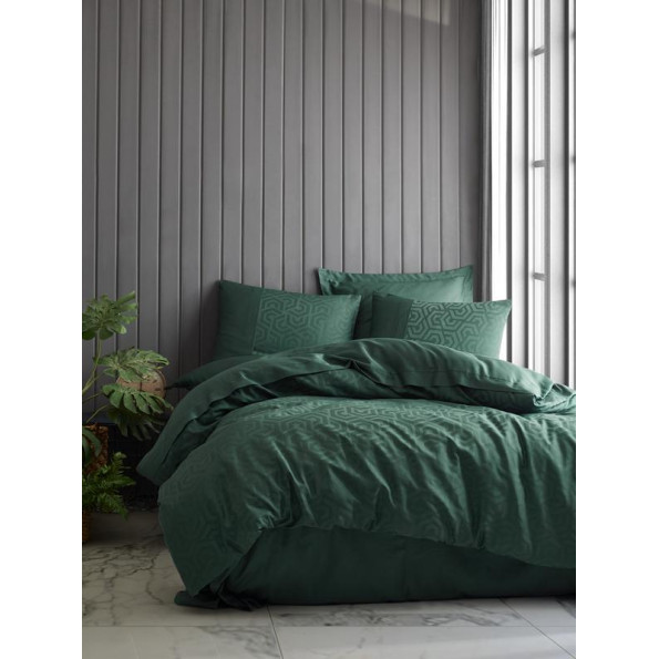 Комплект постільної білизни Cotton Box Jakarli Hexa Yesil 200x220