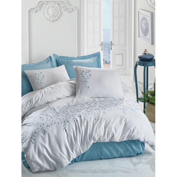 Комплект постельного белья Cotton Box Brode Perry Mint 200x220