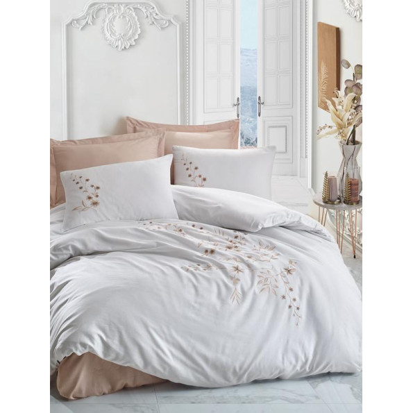 Комплект постільної білизни Cotton Box Brode Della Bej 200x220