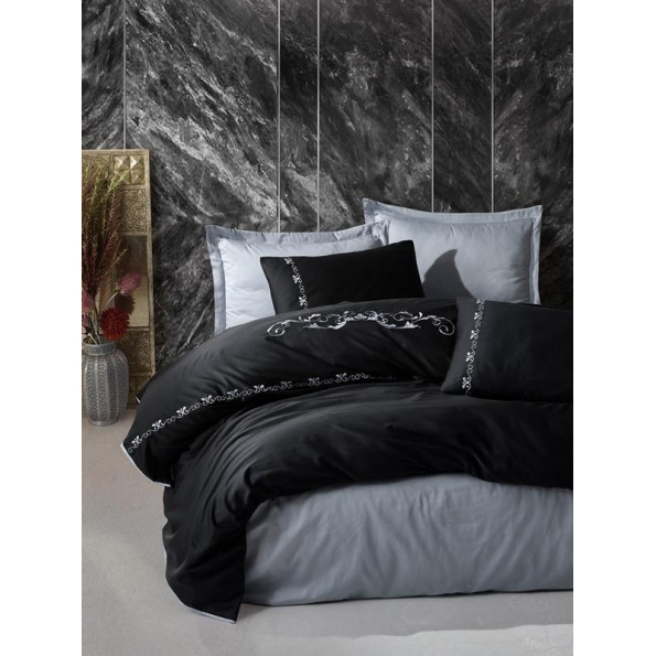 Комплект постільної білизни Cotton Box Brode Gloria Gri 200x220