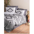 Комплект постільної білизни Cotton Box Ethnic Delos Antrasit 200x220