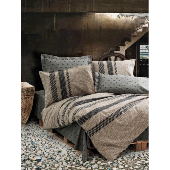 Комплект постільної білизни Cotton Box Toprak Arlo Kahve 200x220