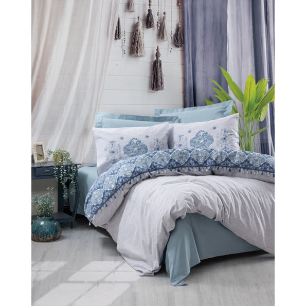 Комплект постільної білизни Cotton box Candy Jeni Mavi 200x220