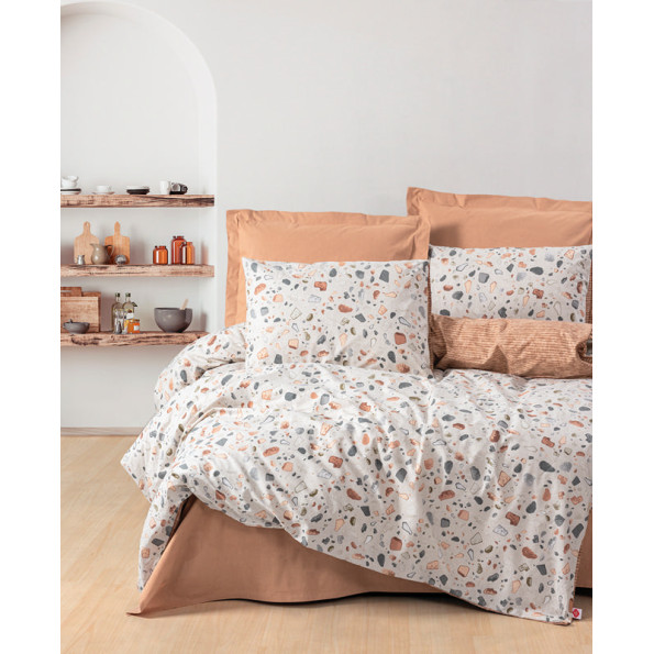 Комплект постільної білизни Cotton Box Minimal Oniks Karamel 200x220