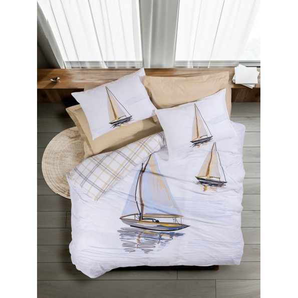 Комплект постільної білизни Cotton Box Maritime Wind Bej 200x220