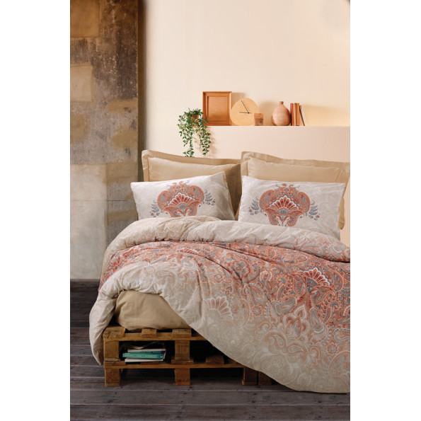 Комплект постельного белья Cotton Box Bohem Loreta Bej 200x220