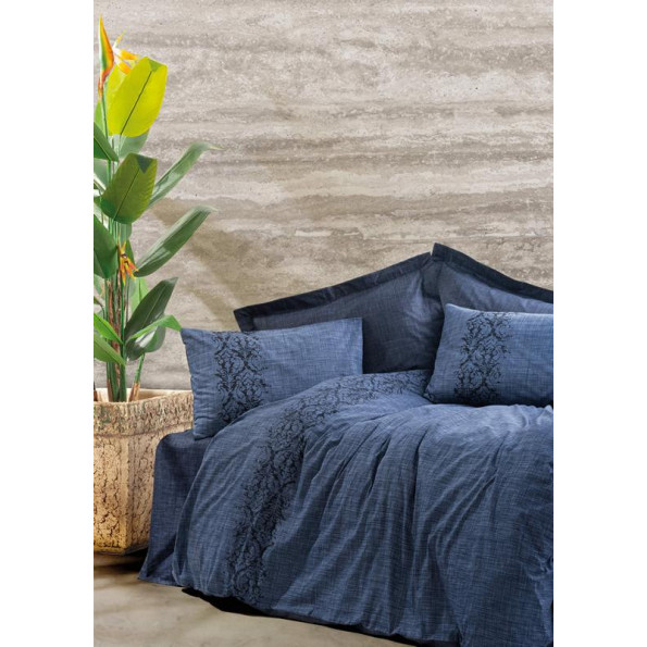 Комплект постільної білизни Cotton Box Plain Sooty Denim 200x220