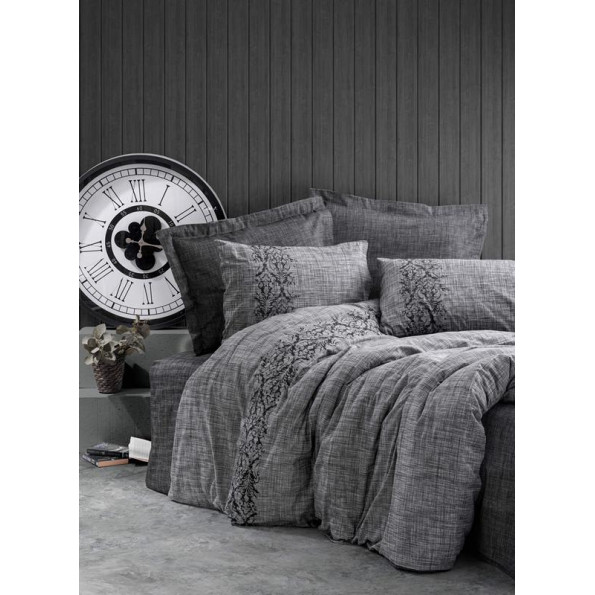 Комплект постільної білизни Cotton Box Plain Sooty Gri 200x220
