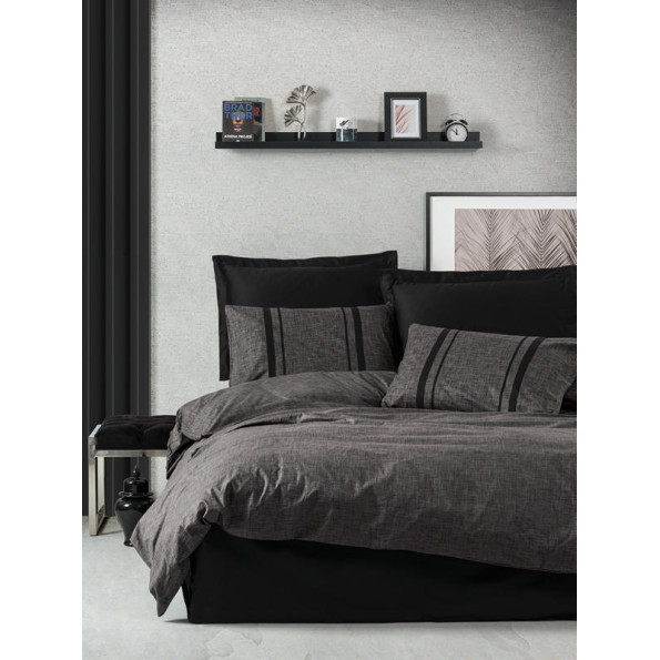 Комплект постельного белья Cotton Box Plain Bitter Antrasit Siyah 200x220
