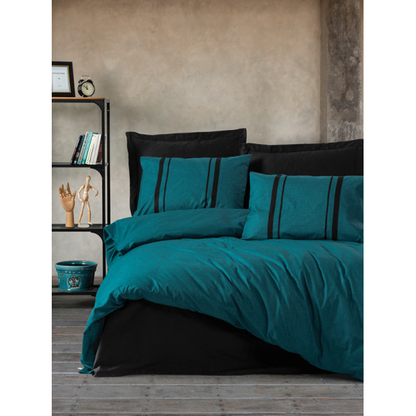 Комплект постільної білизни Cotton Box Plain Bitter Petrol Siyah 200x220