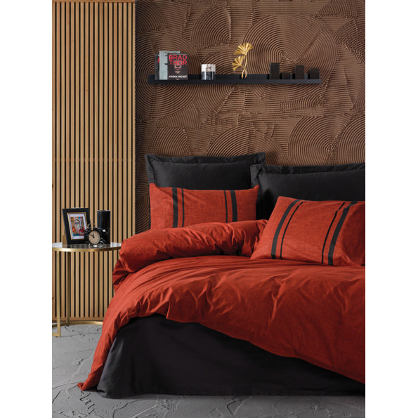 Комплект постільної білизни Cotton Box Plain Bitter Kiremit Siyah 200x220