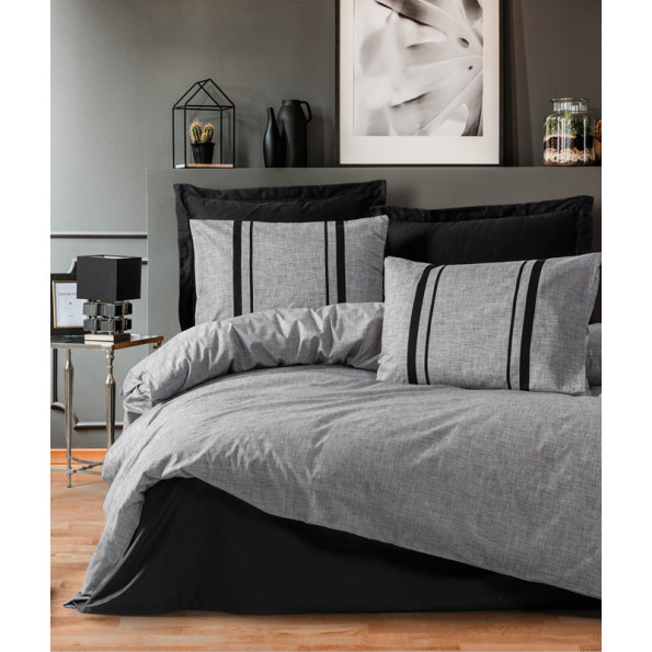 Комплект постельного белья Cotton Box Plain Bitter Gri Siyah 200x220