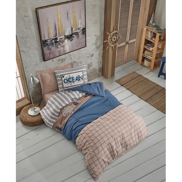 Комплект постельного белья Cotton Box Ocean Lacivert 160x220