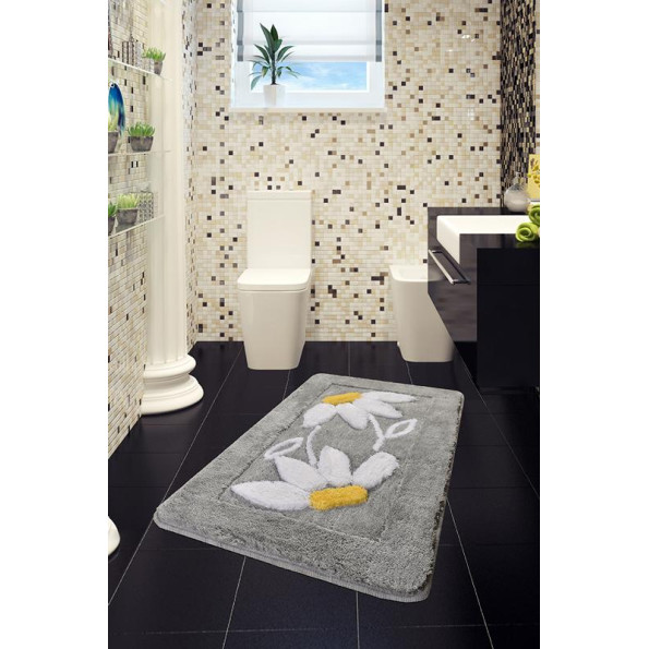 Коврик для ванної кімнати Chilai Home Daisy Gri 60x100 см Коврик для ванної кімнати Chilai Home Daisy Gri 60x100 см