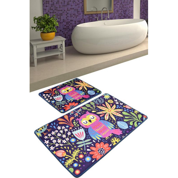 Набір ковриків для ванної кімнати Chilai Home OWLS GARDEN DJT 60x100 см + 50x60 см Набір ковриків для ванної кімнати Chilai Home OWLS GARDEN DJT 60x100 см + 50x60 см