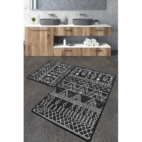 Набор ковриков для ванной Chilai Home STRAORDINARIO BEJ BANYO HALISI DJT 60x100 см + 50x60 см