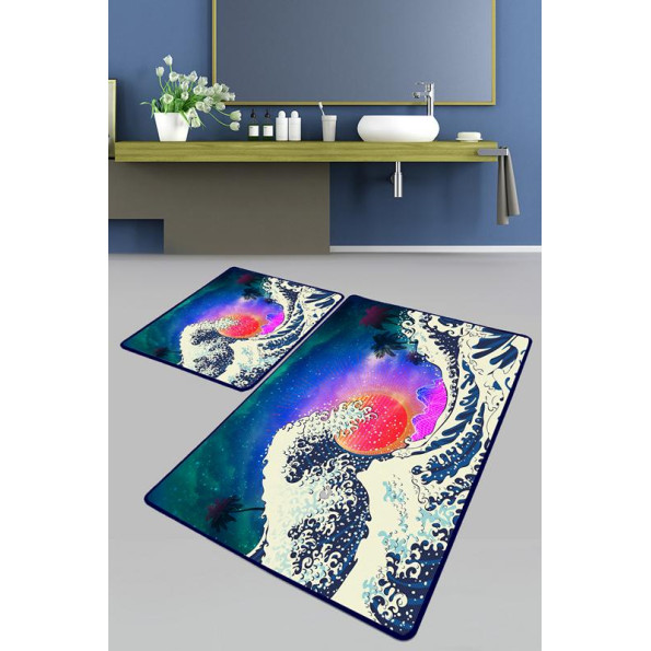 Набір ковриків для ванної кімнати Chilai Home TIDAL WAVE BANYO HALISI DJT 60x100 см + 50x60 см