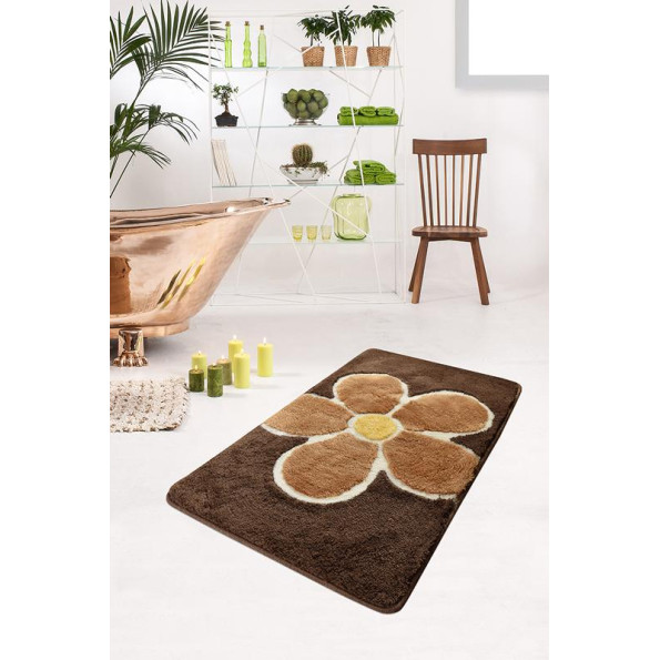 Коврик для ванної кімнати Chilai Home Flower Kahve 60x100 см