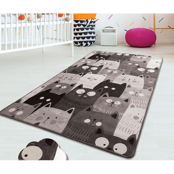 Коврик в дитячу кімнату Chilai Home CATS GRI 100*160 Коврик в дитячу кімнату Chilai Home CATS GRI 100*160