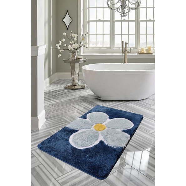 Коврик для ванної кімнати Chilai Home Flower Mavi 60x100 см Коврик для ванної кімнати Chilai Home Flower Mavi 60x100 см