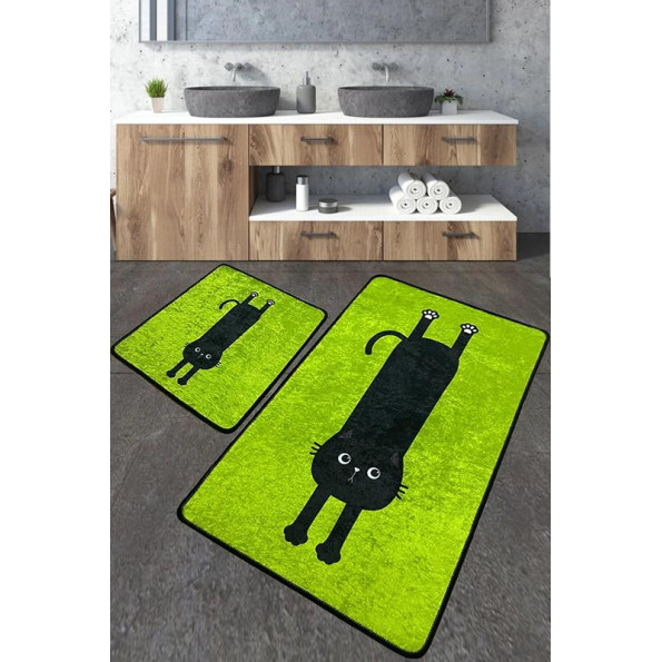 Набір ковриків для ванної кімнати Chilai Home COMFORT YEŞIL 60х100 см + 50х60 см Набір ковриків для ванної кімнати Chilai Home COMFORT YEŞIL 60х100 см + 50х60 см