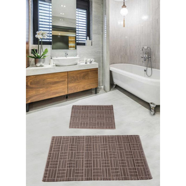 Набор ковриков для ванной комнаты Diva Parca Beige Brown 60х100 см + 50х60 см