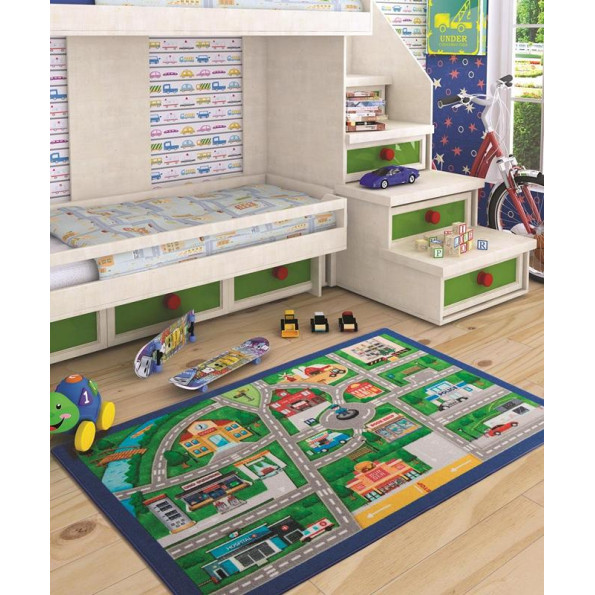 Коврик в детскую комнату Confetti Traffic Lanes Yesil 100x150 Коврик в детскую комнату Confetti Traffic Lanes Yesil 100x150