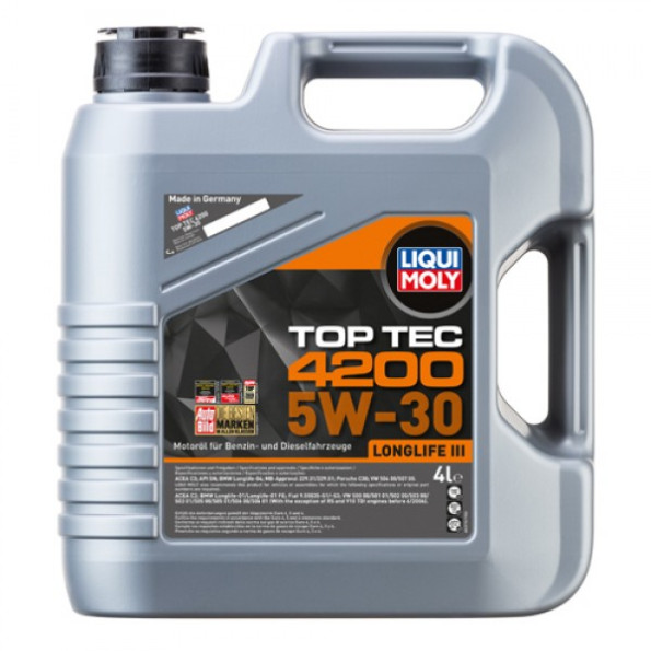 Синтетическое моторное масло - LIQUI MOLY Top Tec 4200 SAE 5W-30 4 л.