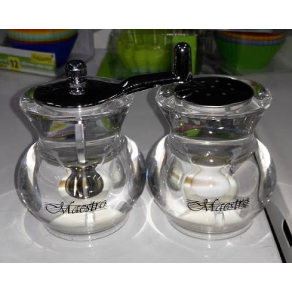 Набір для спецій: сільничка і подрібнювач для перцю з акрилу Maestro MR +1620 -
                                                        Фото 3