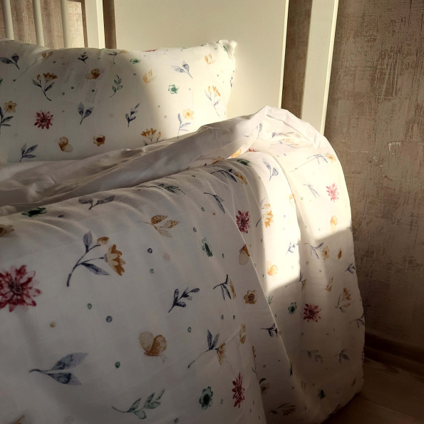 Комплект постільної білизни в ліжечко Flowers SoundSleep Муслін -
                                                        Фото 4