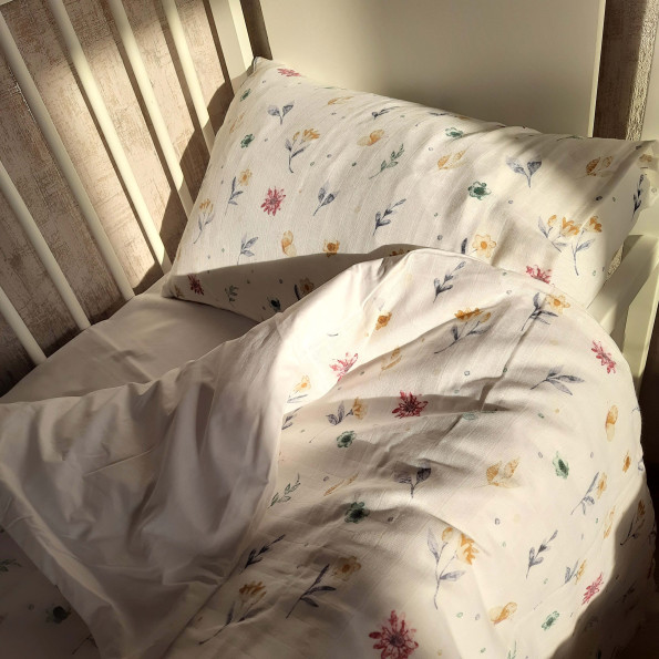 Комплект постільної білизни в ліжечко Flowers SoundSleep Муслін -
                                                        Фото 3