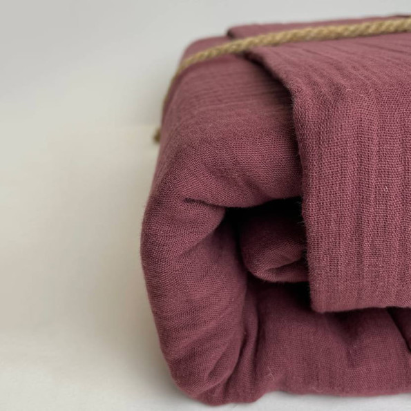 Комплект постільної білизни Muslin SoundSleep Burgundy євро -
                                                        Фото 3