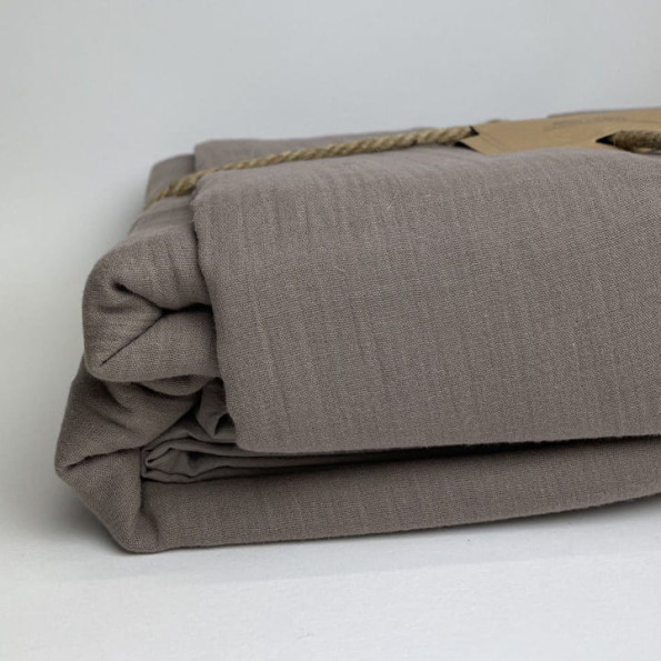 Комплект постільної білизни Muslin SoundSleep Сoffee євро -
                                                        Фото 2