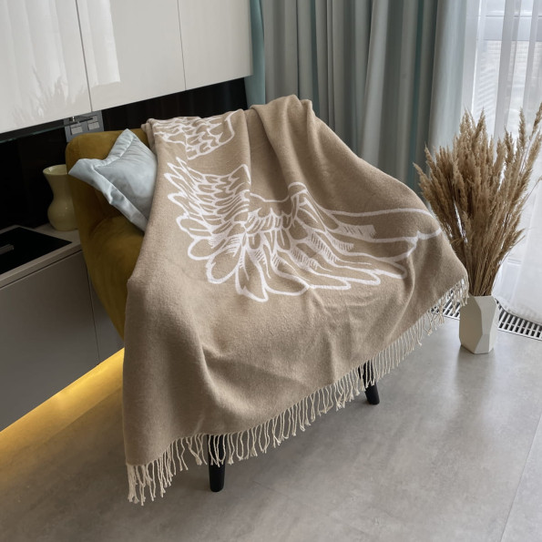 Плед бавовняний SoundSleep Wings бежевий 140х200 см