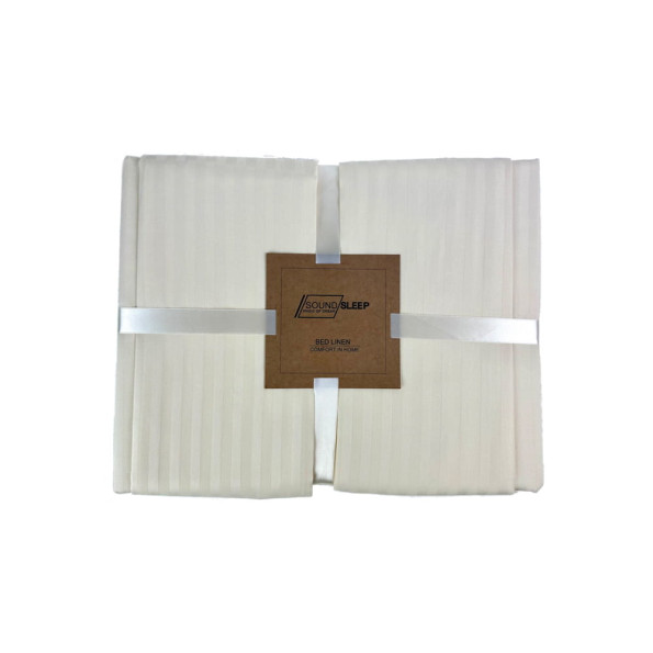 Комплект постельного белья SoundSleep Stripe Beige сатин-страйп бежевый евро -
                                                        Фото 3