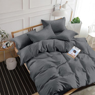 Комплект постельного белья SoundSleep Stripe Dark Grey сатин-страйп темно-серый евро