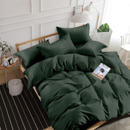 Комплект постельного белья SoundSleep Stripe Dark Green сатин-страйп темно-зеленый семейный