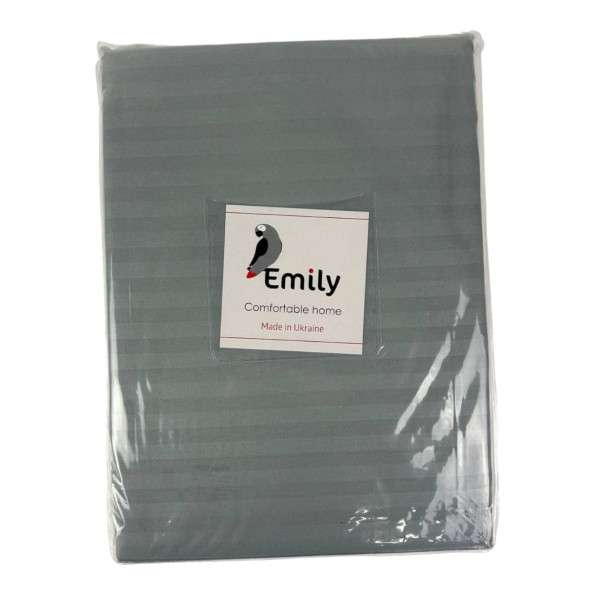 Комплект постільної білизни Fiber Grey Stripe Emily мікрофібра сірий полуторний -
                                                        Фото 2