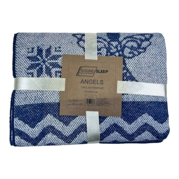 Плед хлопковый SoundSleep Angels синий 140х200 см -
                                                        Фото 4