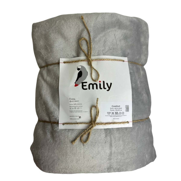 Плед велсофт Comfort Emily светло-серый 150х200 см Плед велсофт Comfort Emily светло-серый 150х200 см