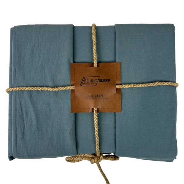 Комплект постельного белья SoundSleep Stonewash Adriatic Light Green семейный светло-зеленый -
                                                        Фото 2
