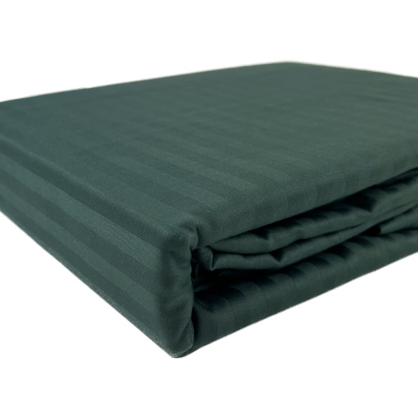 Комплект постільної білизни SoundSleep Stripe Dark Green сатин-страйп темно-зелений сімейний -
                                                        Фото 3