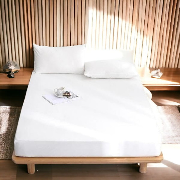 Простынь на резинке фланелевая Delicacy SoundSleep белая 90х200 см -
                                                        Фото 2